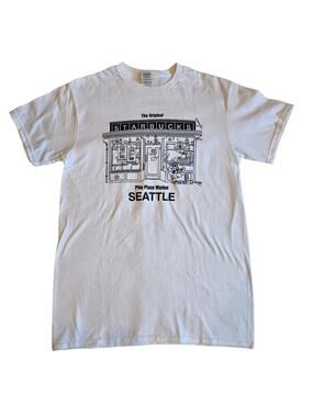 Vintage The Original Starbucks Pike Place Market Seattle T-Shirt Small